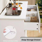 Commode double à 8 tiroirs Whizmax - Commode en bois à plateau large avec tiroirs profonds pour chambre à coucher, chambre d'enfant, salon