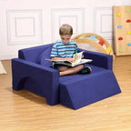 Acekool 7-Piece Kids Play Couch  Modular Convertible Sofa with Soft Navy Covers for Playrooms & Indoor Adventures