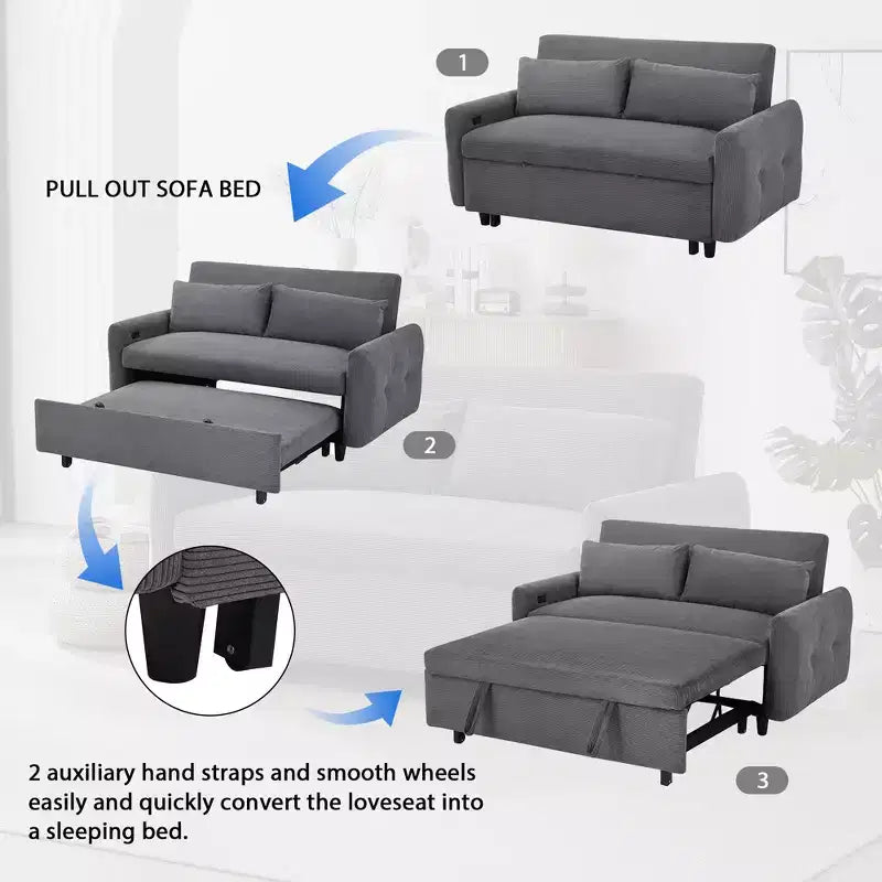 Causeuse-lit Whisen 57,48 avec oreillers et port USB