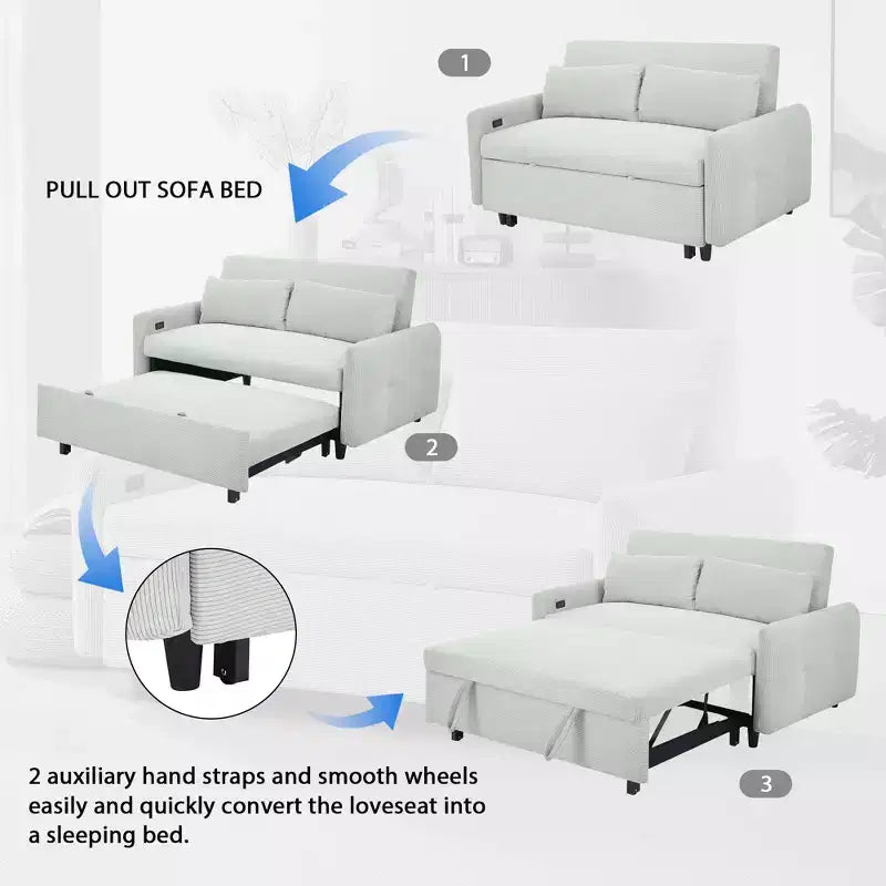 Causeuse-lit Whisen 57,48 avec oreillers et port USB