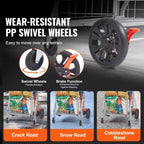 Chariot de courses pliable VEVOR, capacité de charge maximale de 30 kg, chariot utilitaire d'épicerie avec roues pivotantes, panier à linge pliable robuste, argent