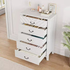 45.2 Commode de ferme 5 tiroirs, commode moderne, coffre de rangement en bois, pour placard, salon et couloir