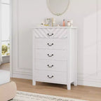 45.2 Commode de ferme 5 tiroirs, commode moderne, coffre de rangement en bois, pour placard, salon et couloir