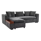 Canapé d'angle en forme de L Whisen 93,7 po avec rangement en bois