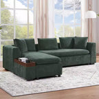 Canapé d'angle en forme de L Whisen 93,7 po avec rangement en bois