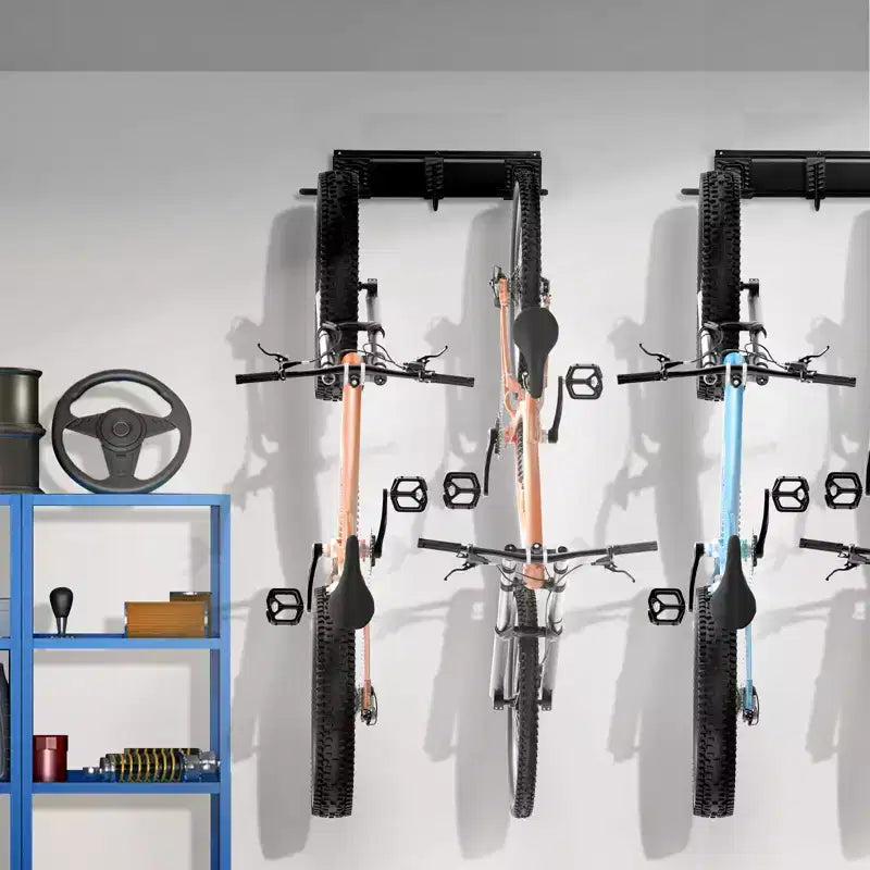 Porte-vélos VEVOR, 6 supports de vélo et 5 crochets pour casques, support de rangement mural pour vélos, organisateur pour maison et garage