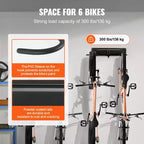 Porte-vélos VEVOR, 6 supports de vélo et 5 crochets pour casques, support de rangement mural pour vélos, organisateur pour maison et garage