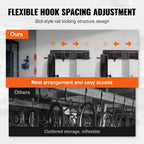 Porte-vélos VEVOR, 6 supports de vélo et 5 crochets pour casques, support de rangement mural pour vélos, organisateur pour maison et garage