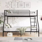 CLIHOME Heavy Duty Twin-Over-Full Metal Bunk Bed, Easy Assembly with Enhanced Upper-Level Guardrail