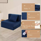Canapé, canapé-lit pliant, canapé-lit pliable avec oreiller, matelas de canapé pliant convertible, futon de sol pour salon/chambre à coucher