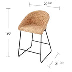 Landrine 35 Tabourets de bar en jacinthe d'eau - (Lot de 2) - Naturel - SEI