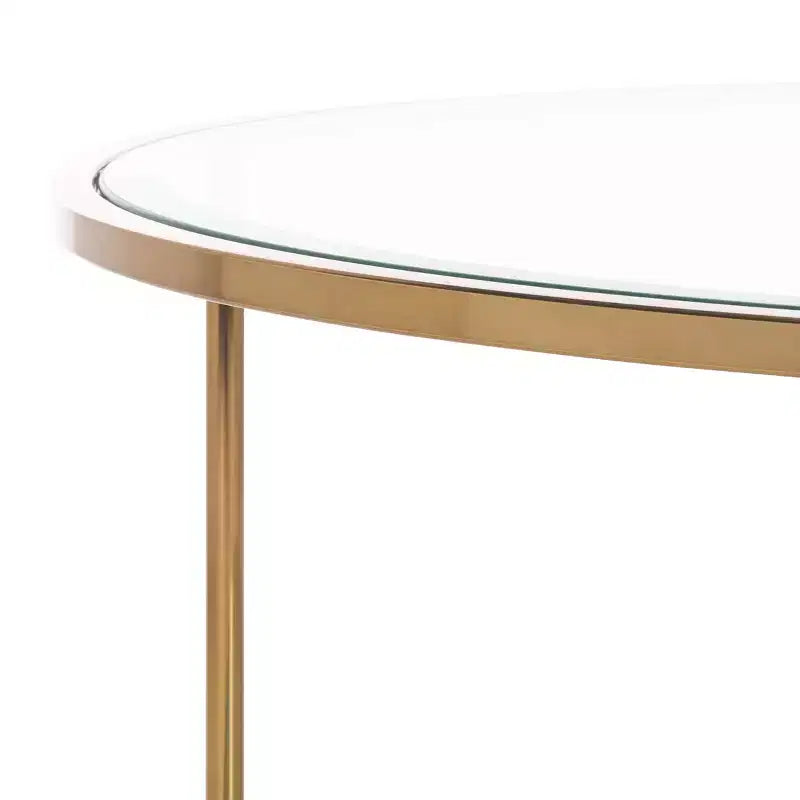 Table basse ronde Risa avec rangement - Doré - SEI