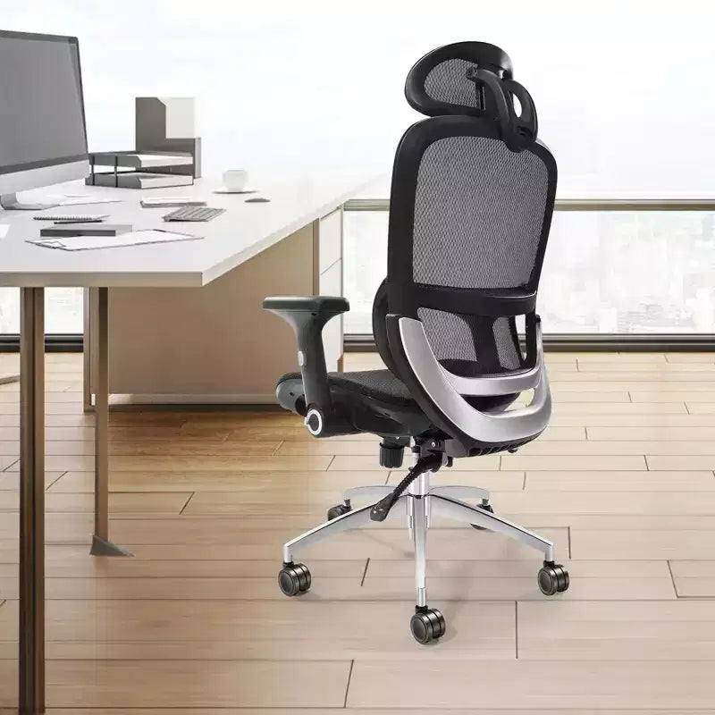 Chaise de bureau en maille VEVOR, chaise de bureau réglable à dossier haut avec siège en maille, chaise de bureau à domicile réglable en angle et en hauteur avec support lombaire et appui-tête