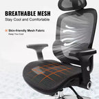 Chaise de bureau en maille VEVOR, chaise de bureau réglable à dossier haut avec siège en maille, chaise de bureau à domicile réglable en angle et en hauteur avec support lombaire et appui-tête