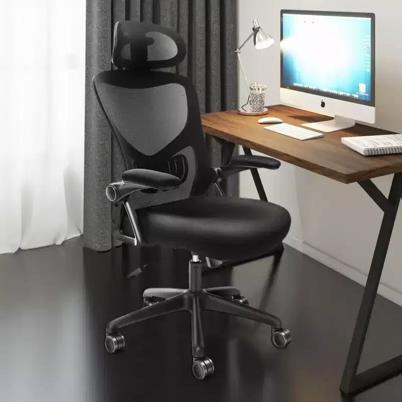 Chaise de bureau VEVOR avec support lombaire réglable, chaise de bureau ergonomique à dossier haut avec appui-tête réglable, dossier de chaise de bureau ergonomique