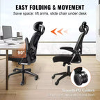 Chaise de bureau VEVOR avec support lombaire réglable, chaise de bureau ergonomique à dossier haut avec appui-tête réglable, dossier de chaise de bureau ergonomique