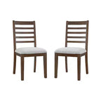 Lot de 2/4 chaises de salle à manger de ferme, chaises de salle à manger rembourrées, chaises sans accoudoirs avec dossier haut en échelle, naturel/marron+beige-ModernLuxe