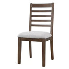 Lot de 2/4 chaises de salle à manger de ferme, chaises de salle à manger rembourrées, chaises sans accoudoirs avec dossier haut en échelle, naturel/marron+beige-ModernLuxe