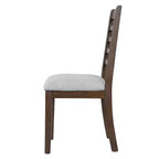 Lot de 2/4 chaises de salle à manger de ferme, chaises de salle à manger rembourrées, chaises sans accoudoirs avec dossier haut en échelle, naturel/marron+beige-ModernLuxe