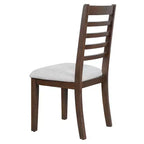 Lot de 2/4 chaises de salle à manger de ferme, chaises de salle à manger rembourrées, chaises sans accoudoirs avec dossier haut en échelle, naturel/marron+beige-ModernLuxe