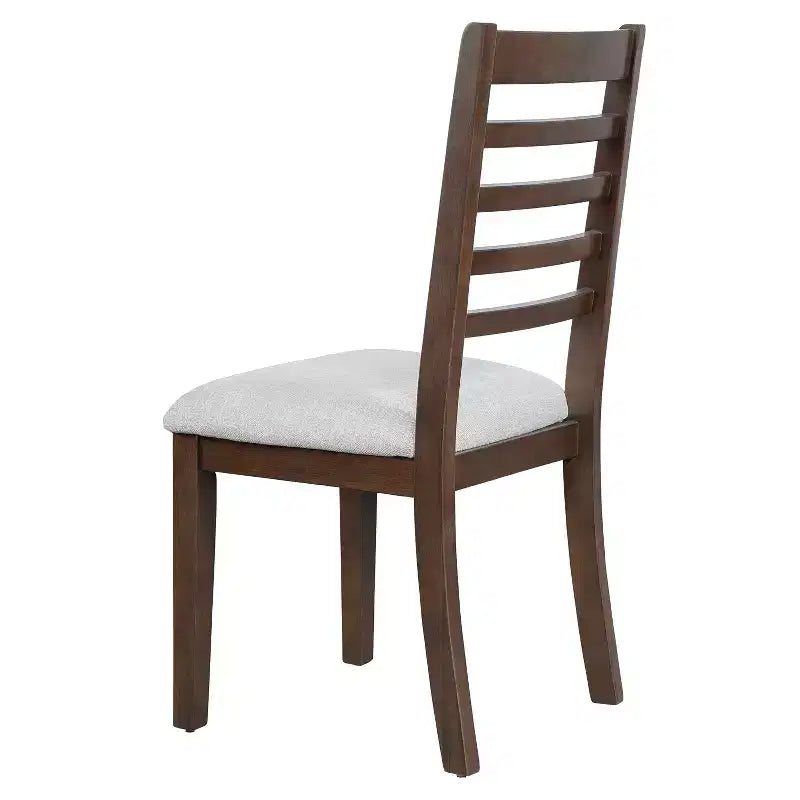 Lot de 2/4 chaises de salle à manger de ferme, chaises de salle à manger rembourrées, chaises sans accoudoirs avec dossier haut en échelle, naturel/marron+beige-ModernLuxe