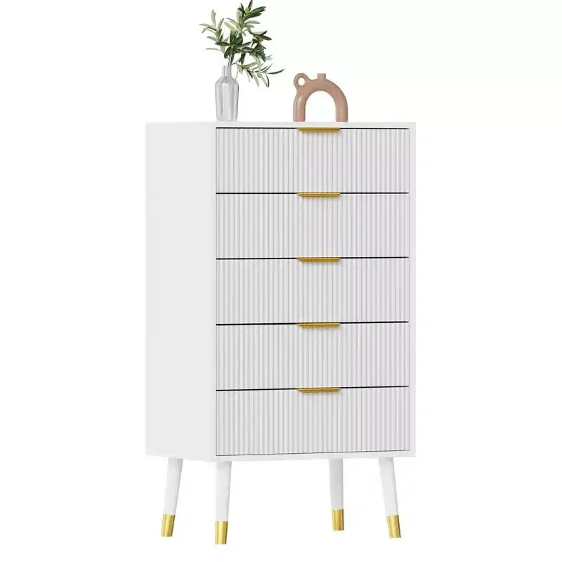 Commode à 5 tiroirs avec rangement, commode avec poignées en métal, table de chevet moderne et minimaliste, armoire de rangement pour salon, chambre à coucher, couloir