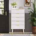 5 Drawer Dresser With Storage, Chest of Drawers With Metal Handles, Modern Minimalist Nightstand, Organizer Cabinet for Living Room, Bedroom, Hallway