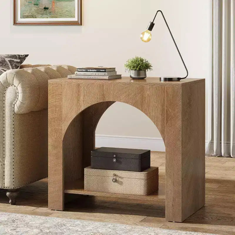 Lantine Farmhouse End Side Table with Storage
