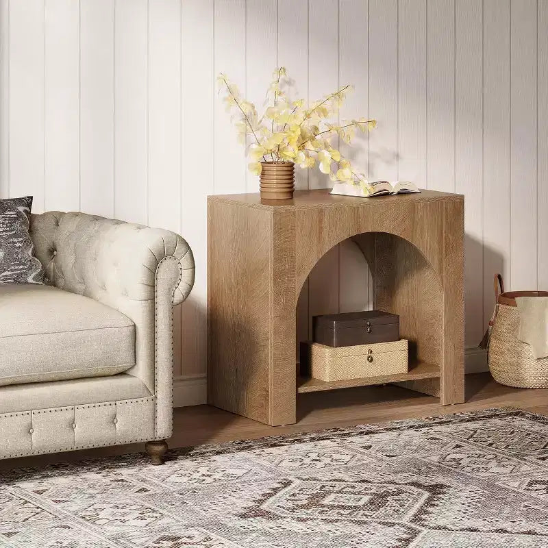 Table d'appoint avec rangement Lantine Farmhouse