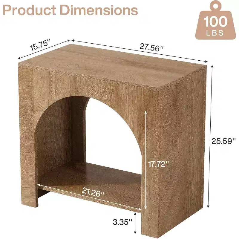Table d'appoint avec rangement Lantine Farmhouse