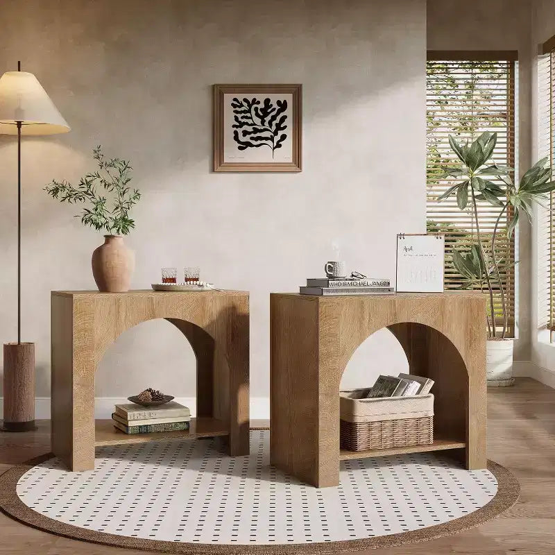 Table d'appoint avec rangement Lantine Farmhouse