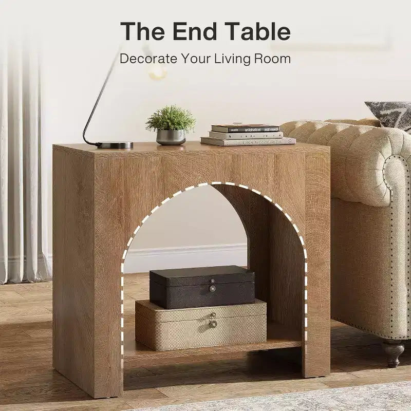 Table d'appoint avec rangement Lantine Farmhouse