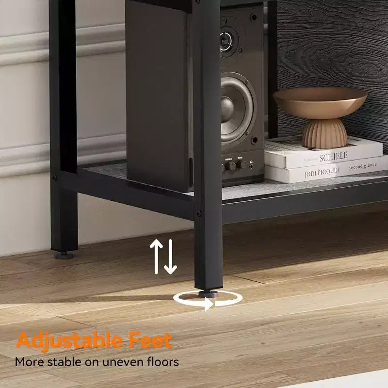 Meuble TV jusqu'à 75 pouces, Meuble TV avec rangement et pieds réglables, Console TV