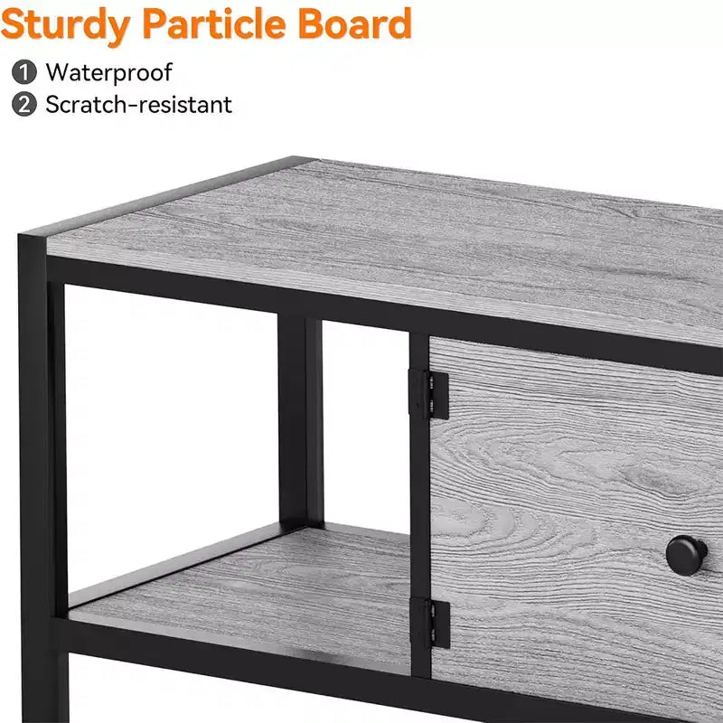 Meuble TV jusqu'à 75 pouces, Meuble TV avec rangement et pieds réglables, Console TV