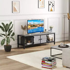 Meuble TV jusqu'à 75 pouces, Meuble TV avec rangement et pieds réglables, Console TV