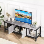 Meuble TV jusqu'à 75 pouces, Meuble TV avec rangement et pieds réglables, Console TV