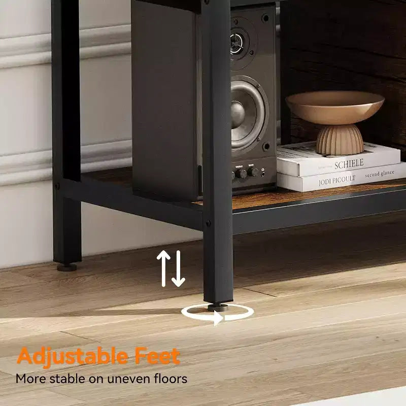 Meuble TV jusqu'à 75 pouces, Meuble TV avec rangement et pieds réglables, Console TV