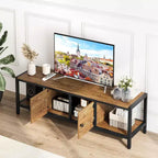 Meuble TV jusqu'à 75 pouces, Meuble TV avec rangement et pieds réglables, Console TV