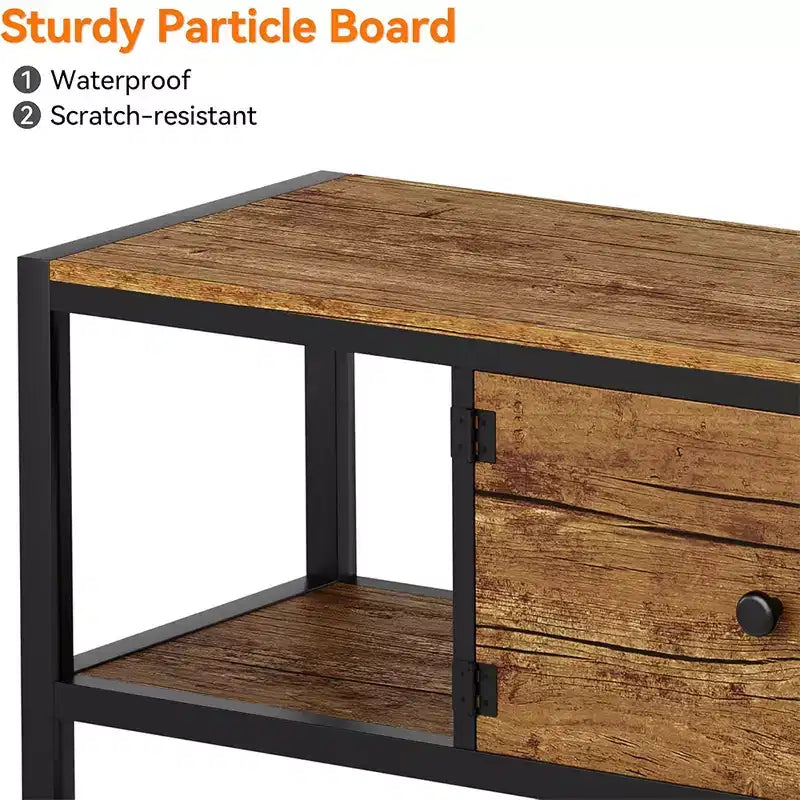 Meuble TV jusqu'à 75 pouces, Meuble TV avec rangement et pieds réglables, Console TV