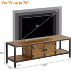 Meuble TV jusqu'à 75 pouces, Meuble TV avec rangement et pieds réglables, Console TV