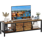 TV Stand Up to 75 TV, Entertainment Center with Storage Cabinet & Adjustable Feet, TV Console