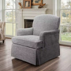 Fauteuil pivotant d'appoint traditionnel en tissu Art Leon, fauteuil avec cadre en bois