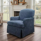 Fauteuil pivotant d'appoint traditionnel en tissu Art Leon, fauteuil avec cadre en bois