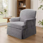 Fauteuil pivotant d'appoint traditionnel en tissu Art Leon, fauteuil avec cadre en bois