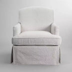 Fauteuil pivotant d'appoint traditionnel en tissu Art Leon, fauteuil avec cadre en bois