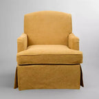 Fauteuil pivotant d'appoint traditionnel en tissu Art Leon, fauteuil avec cadre en bois