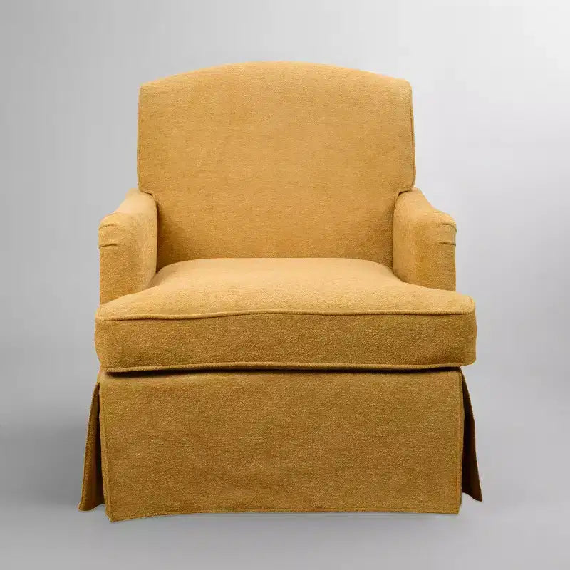 Fauteuil pivotant d'appoint traditionnel en tissu Art Leon, fauteuil avec cadre en bois