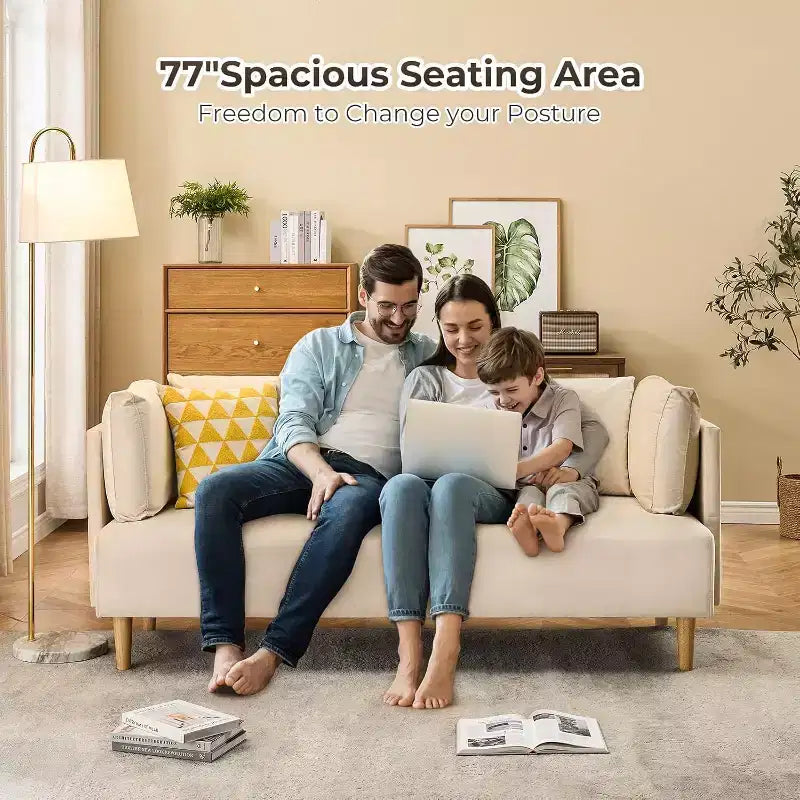 Canapé deux places 76 po, canapé deux places rembourré, canapés et causeuses en velours avec 2 coussins d'accoudoir amovibles, cadre en bois, pour appartement, chambre, dortoir, bureau