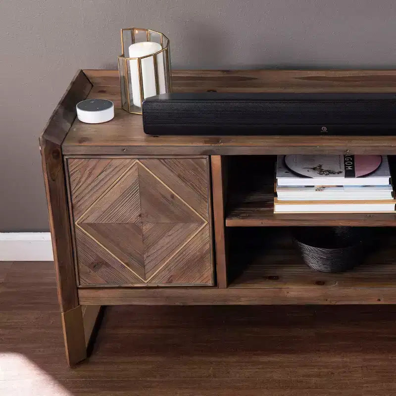Meuble console multimédia en bois recyclé Astorland - Marron - SEI