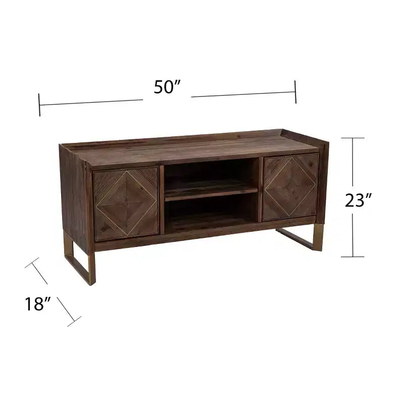 Meuble console multimédia en bois recyclé Astorland - Marron - SEI